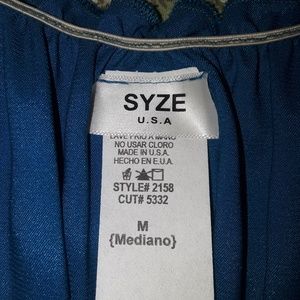 Tiel and black silk formal dress